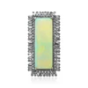 Gemstone Opal Baguette Diamonds Rectangle Shaped Handmade Fashion 925 Silver Ring Fashion Jewelry