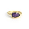 Fancy Design 925 Sterling Silver Amethyst Gold Plated Ring