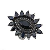 Pave Diamond Luxury 925 Sterling Silver Blue Sapphire Evil Eye Ring