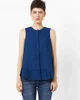 Newest Comfortable Royal Blue Color Plain Elegant Sleeveless Blouse Top