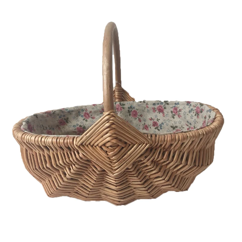 Hot Sale Woven Willow Gift Basket Handle For Christmas Decoration Hanging Flower Pot Buy