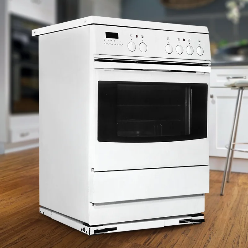 Adjustable White Square Appliance Wheel Rollers Trolley Wheels For