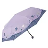 21 inch 8k purple uv manual 3 fold rain umbrella free sample