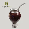 Exclusive Mate of gourd with ornaments in alpaca. Calyx model