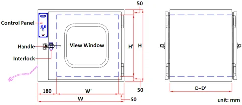 High Quality Transfer Hatches air shower passbox static cleanroom pass box pharmaceutical uv lamp laboratory hepa filter laminar flow through thru electrical junction interlock for clean room big size Dynamic mod wikipedia guidelines working principle controller in microbiology lab in pharma interlocking system manufacturers CE Standard Through Window