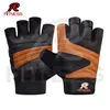 Goat Leather Gym Weight Lifting Gloves Wrist Support Wraps Straps/ RC - Fitness