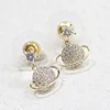 Fashion Designer Planet Shape Moon Star Earring Stud S925 Needle Wedding Earrings for brides