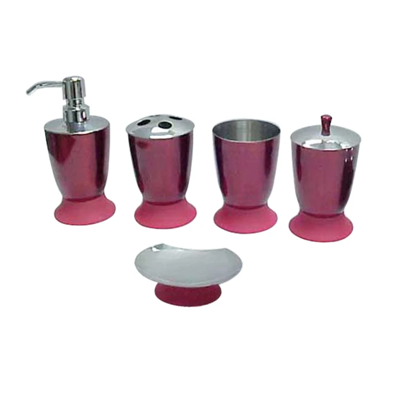 4 Pieces / Set Simple Design Purple Diamond Bathroom Accessories Set