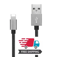 

Free Shipping MFi Certified Nylon Braided Cord Cable for Apple USB Charger for iPhone X 8 7, 7 Plus, 6S, 6 Plus, for iPad,
