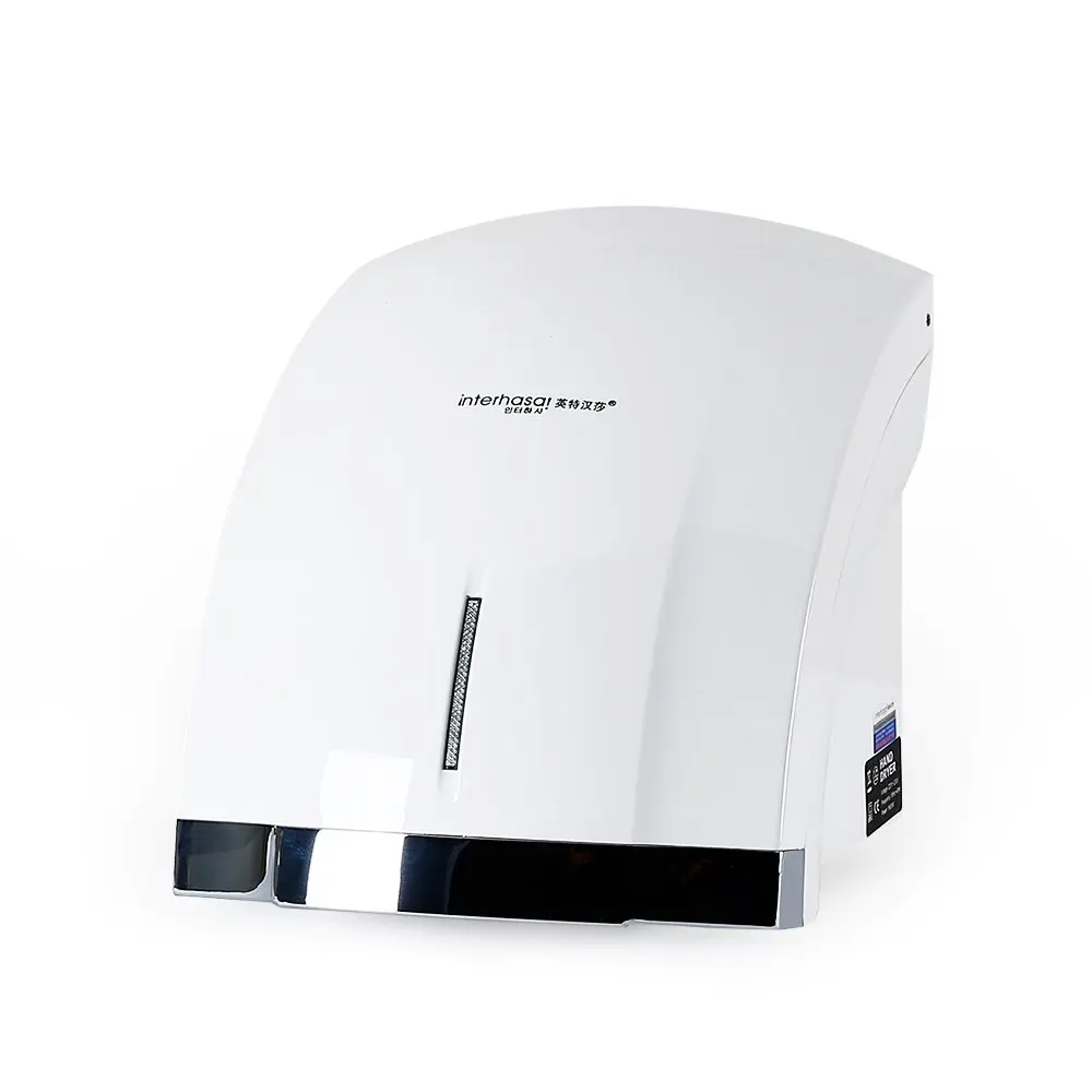 interhasa Easy to Install for Lavatory Bathroom.Low Noise 50dB,Intelligence Sensing System Hand Dryer Commercial,Powerful 1800W with Timing Progress Light Color:White Wall Mounted Hand Dryer