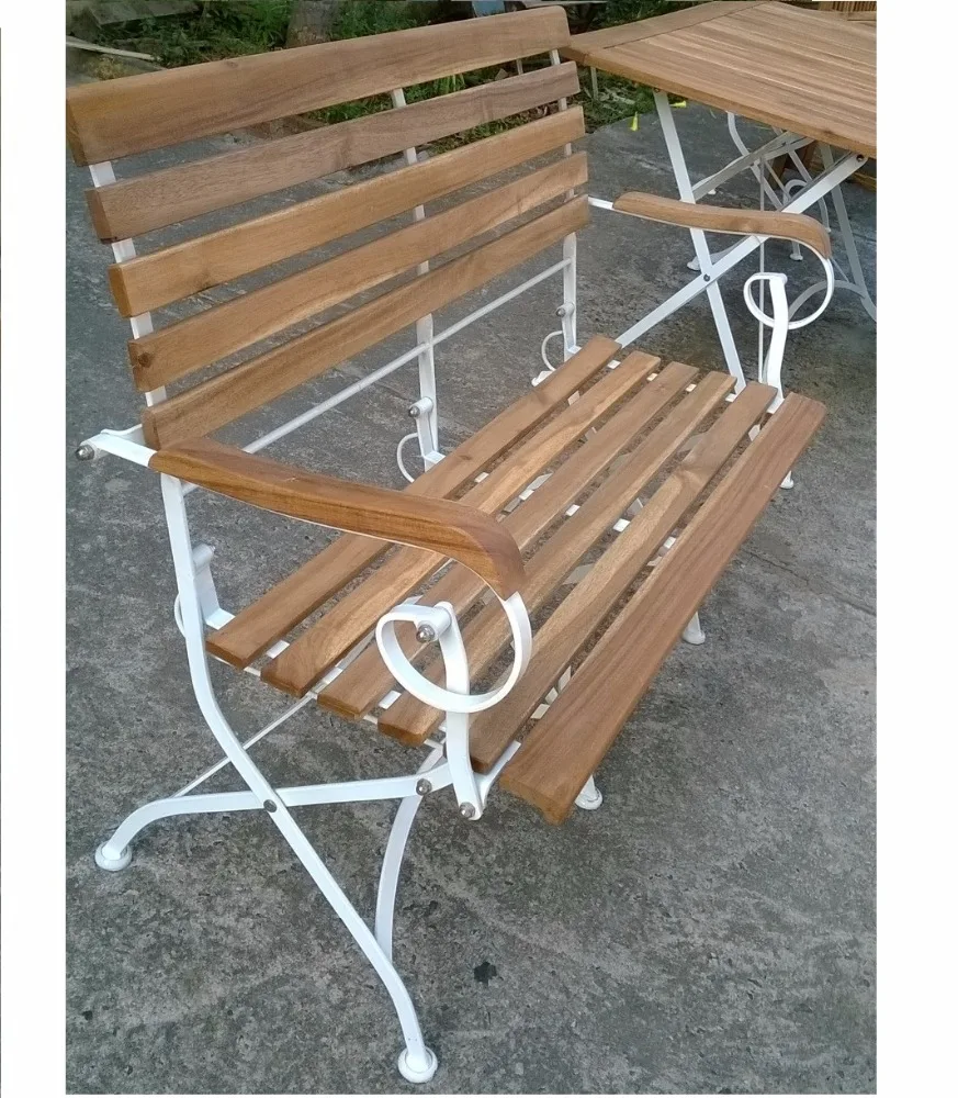 Folding Bench In Wood And Metal Fsc024 Acacia Fsc Buy Folding