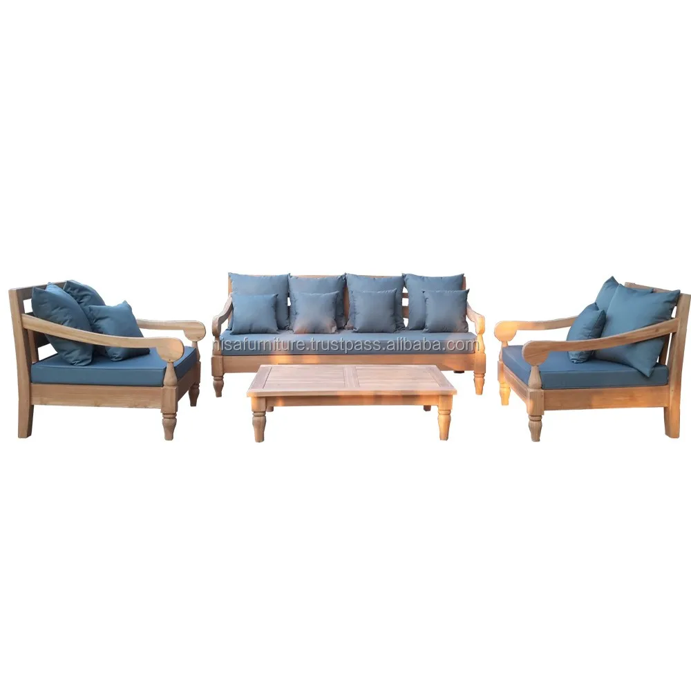 Modern Design Teak Wood Garden Outdoor Sofa Set Manufacturer Supplier