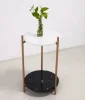 Knock down sofa metal side table with marble
