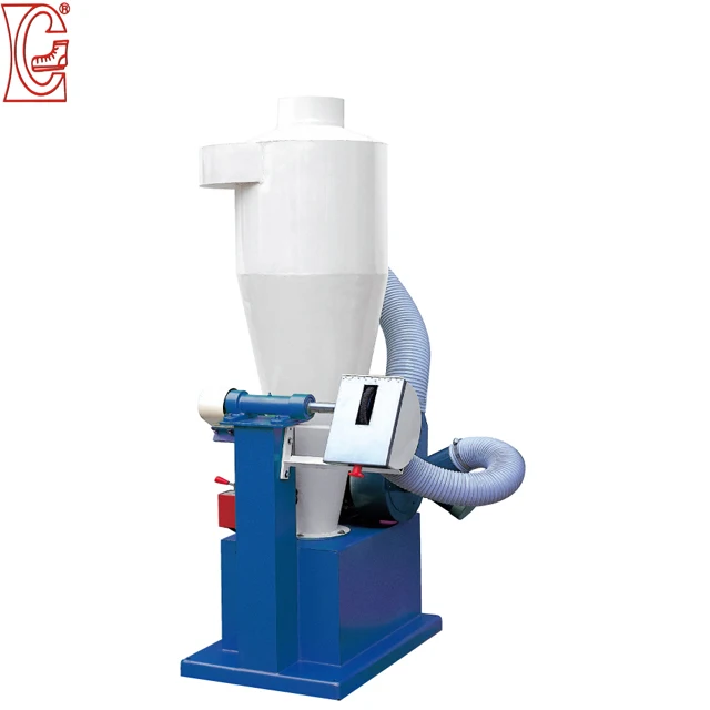 shoe sole forming or trimming machine with blue and white