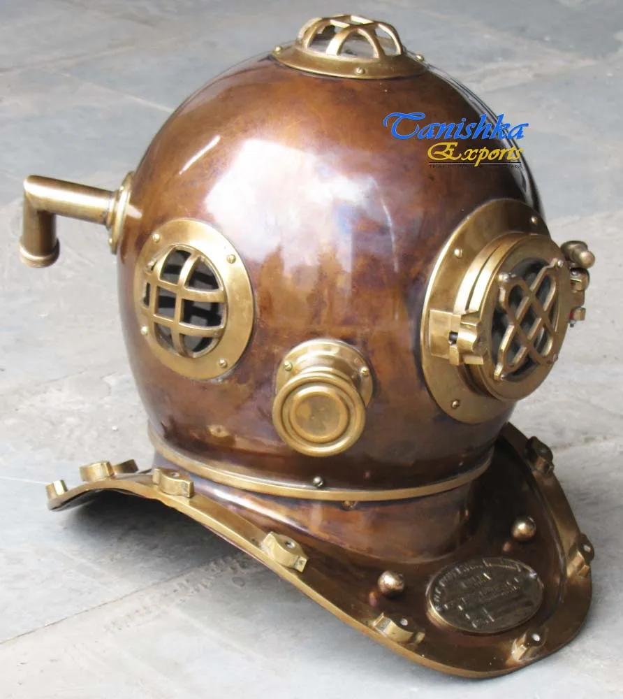 航海收藏品古董潜水员潜水头盔,装饰潜水头盔