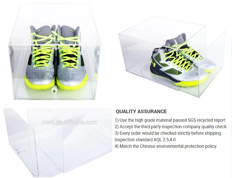 Wholesale Custom Stackable Clear Acrylic Sliding Drop Front Shoe Box Buy Clear Acrylic Sliding