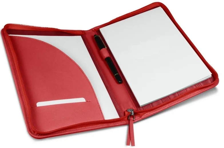 Simple Leather Presentation Folder With Inside Pocket / Personalized