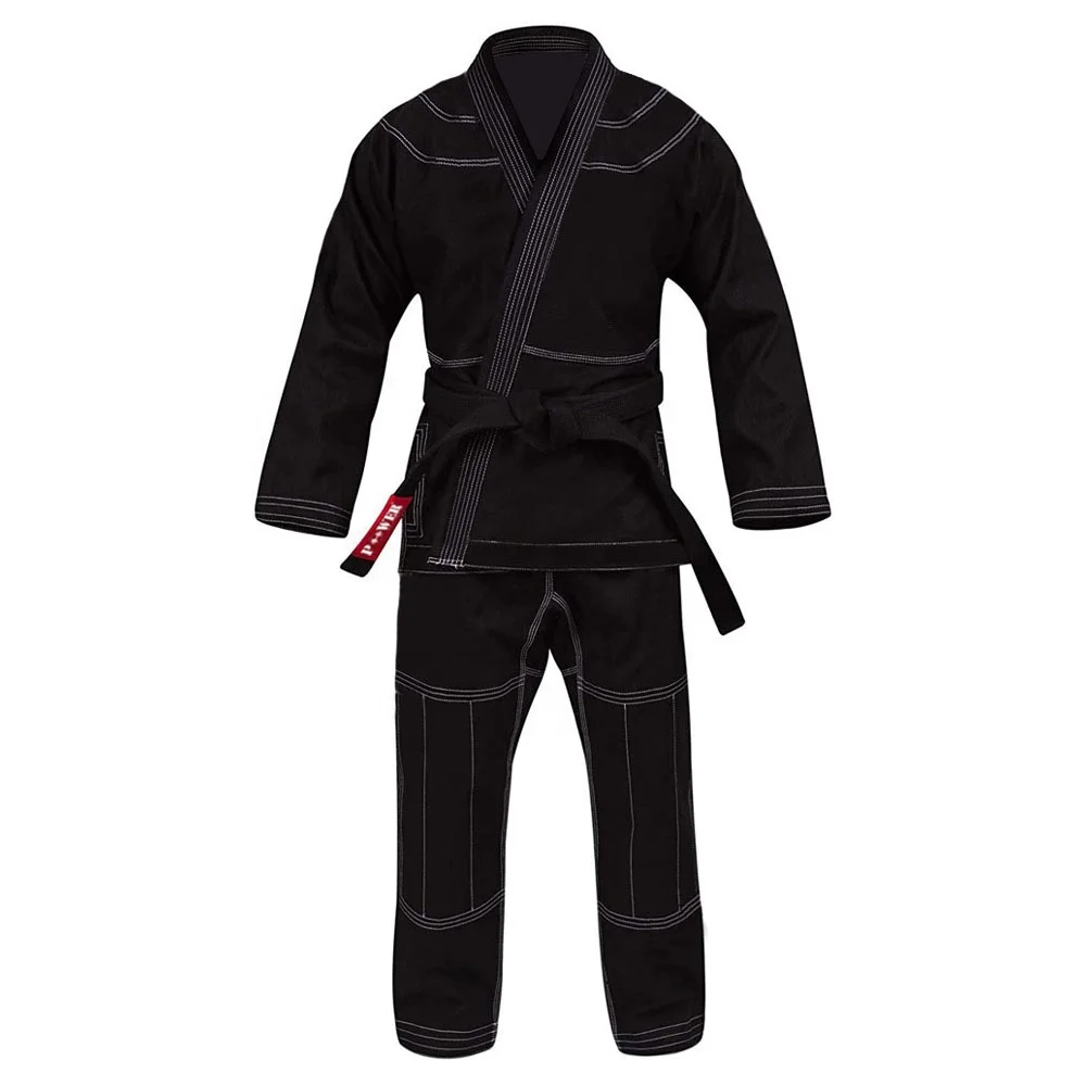 
Heavy Duty Custom Made Fighting Wear lightweight Black Jiu Jitsu BJJ Gi Martial Arts Uniform 