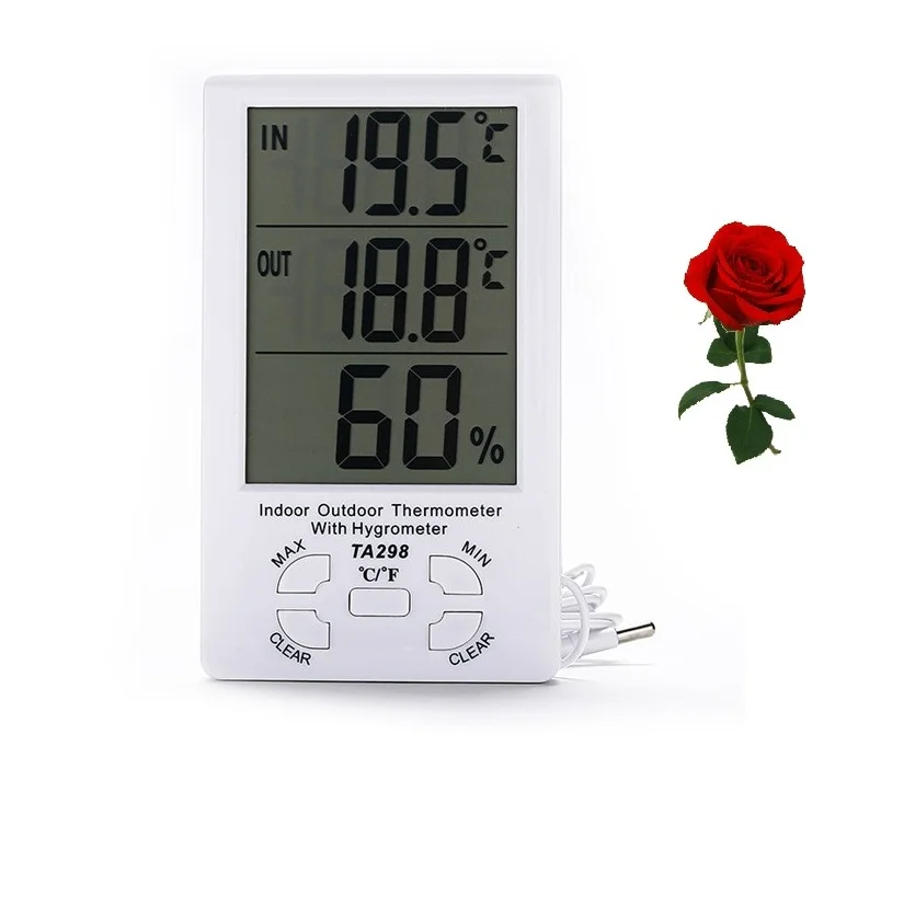 

Wall mounted hydroponics gardening Portable LCD outdoor indoor digital thermometer hygrometer humidity meter climate grower