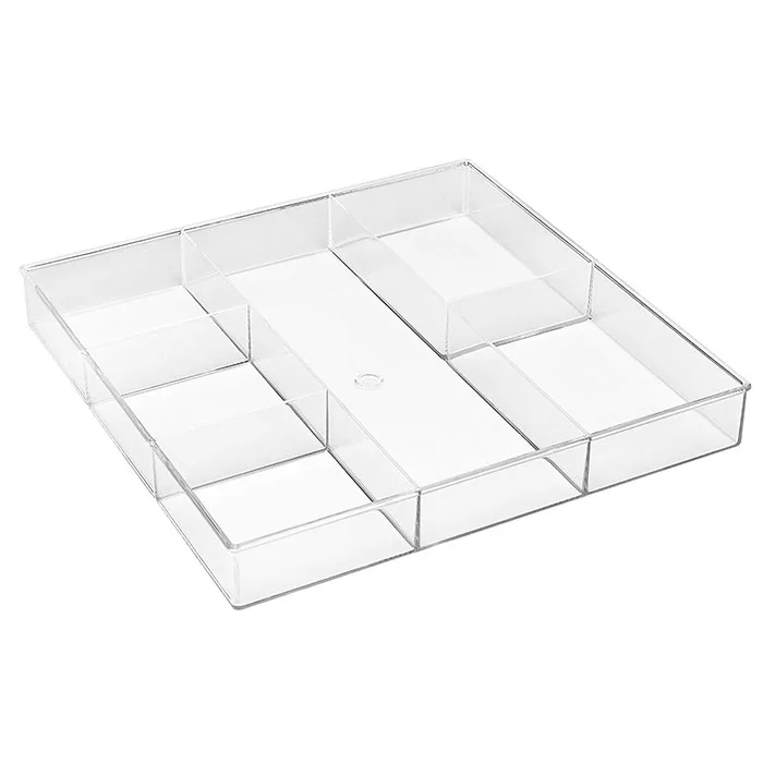 Transparent Plastic Divided Square Tray Acrylic Candy Tray With ...