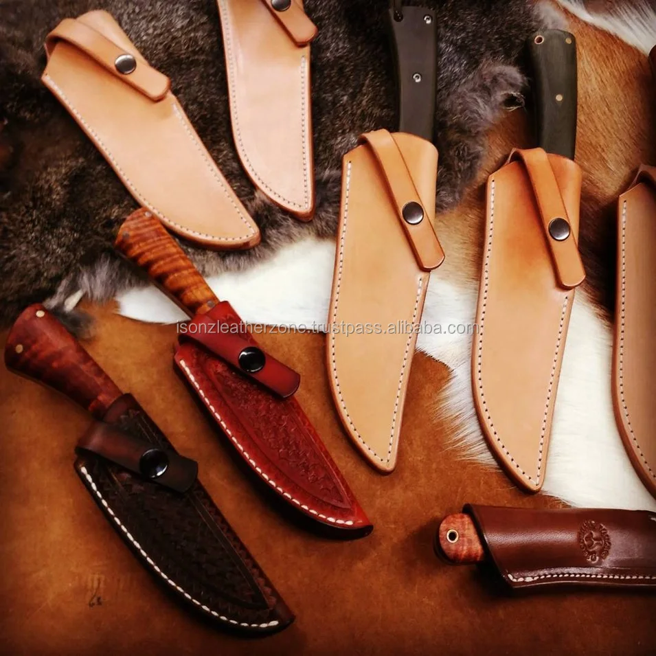 Handmade Pure Leather Sheath Sheaths For Damascus Hunting Knifes Buy