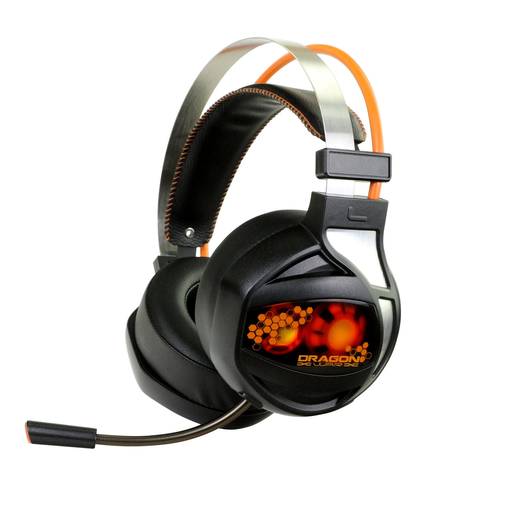 New model Comfort light big XL size LED 7.1 vibration sound gaming overhead wired gaming headset with microphone