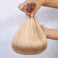 

Brazilian human remy hair double drawn I tip extensions