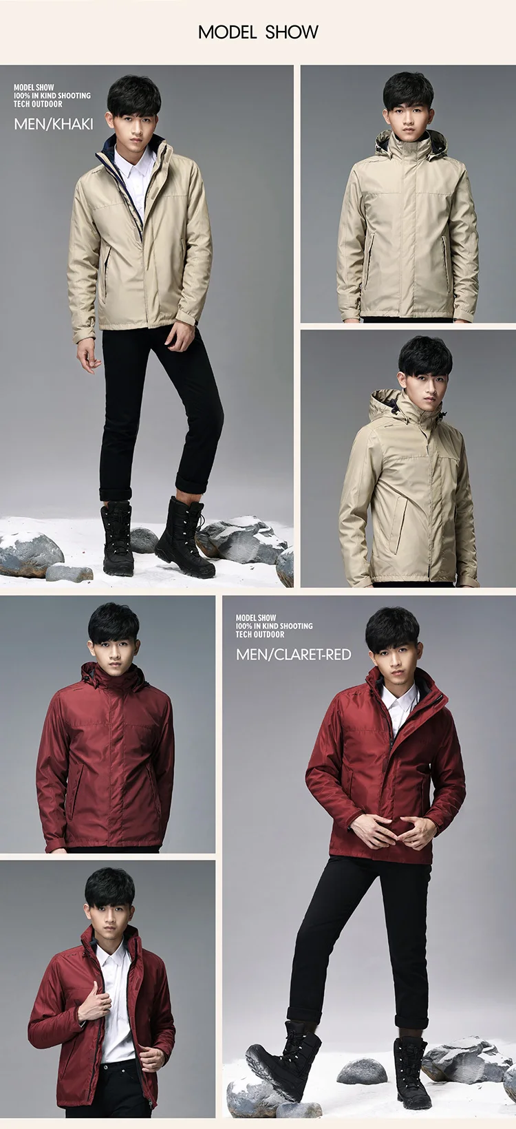 Design Business Style Red Winter Jacket Outdoor For Men Made In China