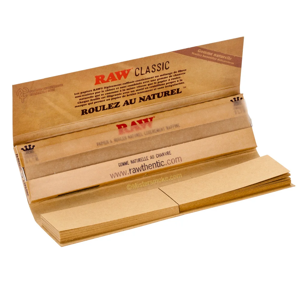 thumbnail image 2 of 10 Packs RAW Classic Natural Unrefined Rolling Papers – King Size Slim, 110mm 2 of 6
