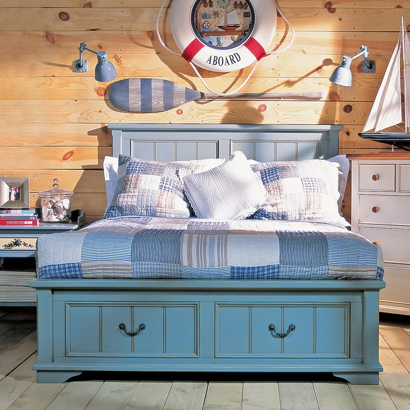 Muebles De Madera Maciza Con Diseños De Cama Doble De Madera De Teca