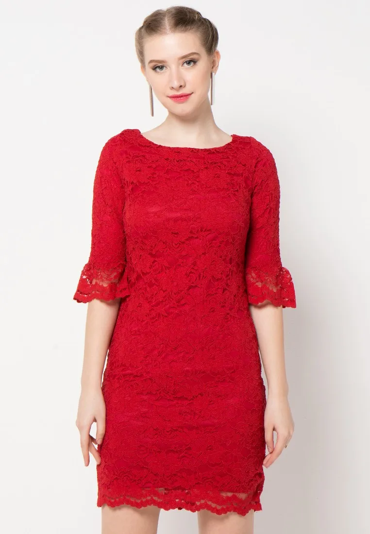 red lace dress uk