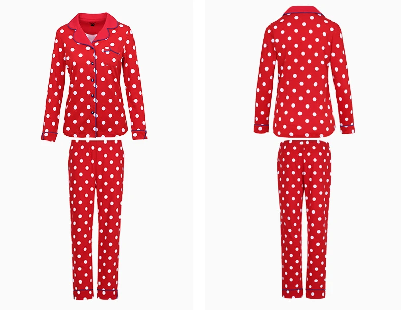 Polka Dot Shirt And Trouser Pajama Set - Buy Petite Pajama Sets,Women ...