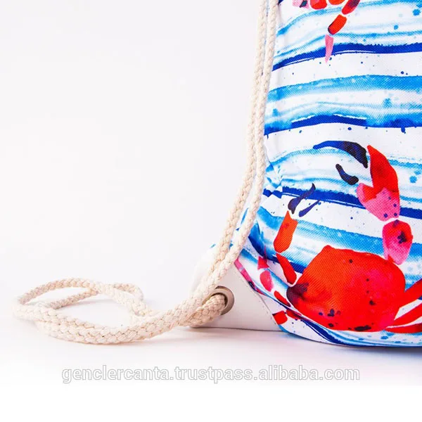 Specially designed stylish and beautiful rope sports bags with crab pattern