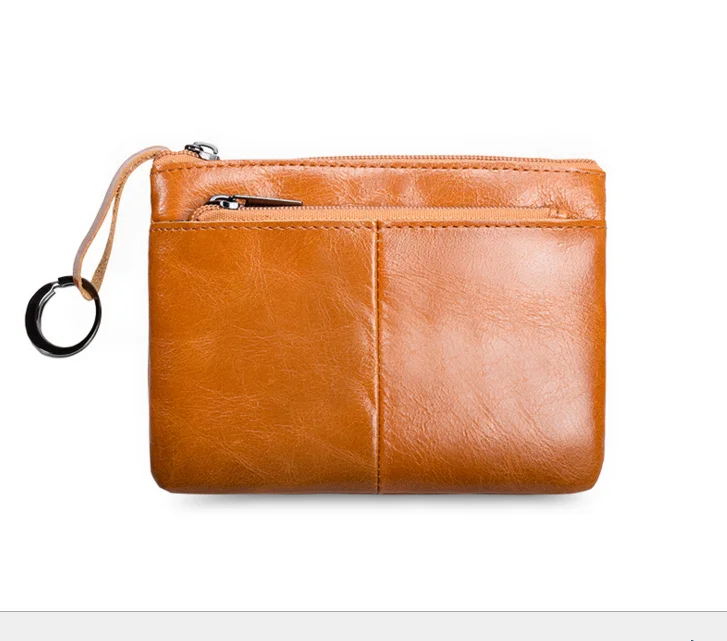 

Wholesale custom logo vintage genuine leather mini coin purse key ring change wallet, 7 colors