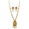 Gold Plated Antique Long Pendant Set - 12766