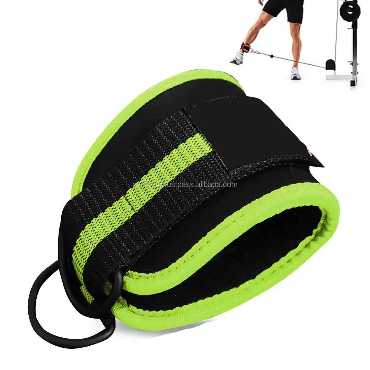 Weight Lifting Gym Ankle Strap D Ring Thigh Pulley Padded Ankle Straps