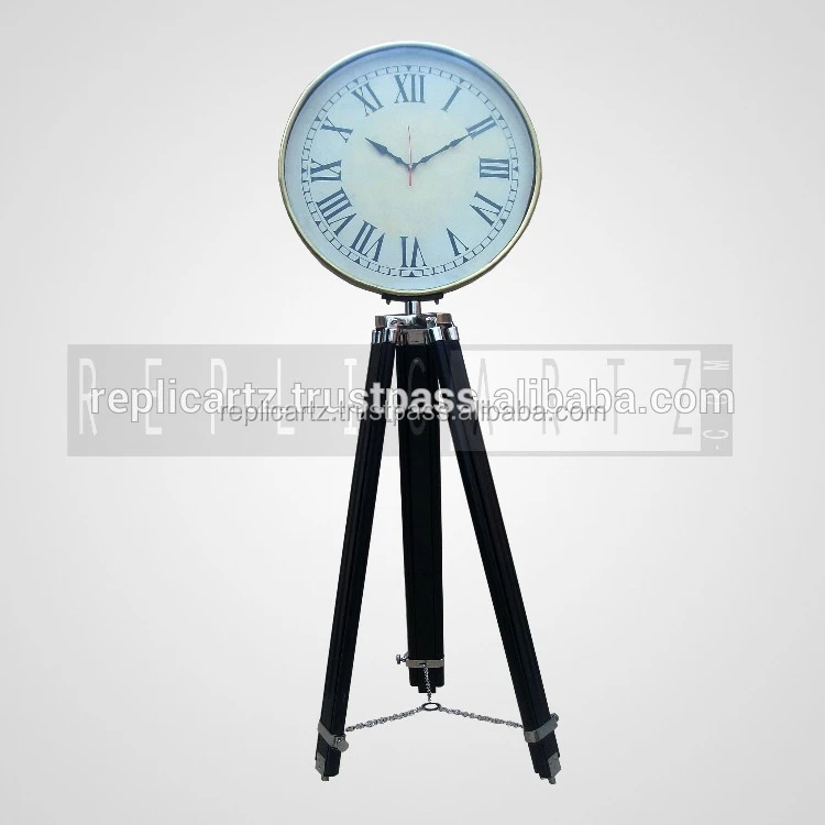 
High Quality Nautical Clock With Wooden Tripod Floor Clocks 