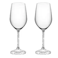 

Personalize 2 Pieces Set Full of Rhinestone Stemless Engraved Crystal Red Custom Wine Glass for Wedding Party Gifts