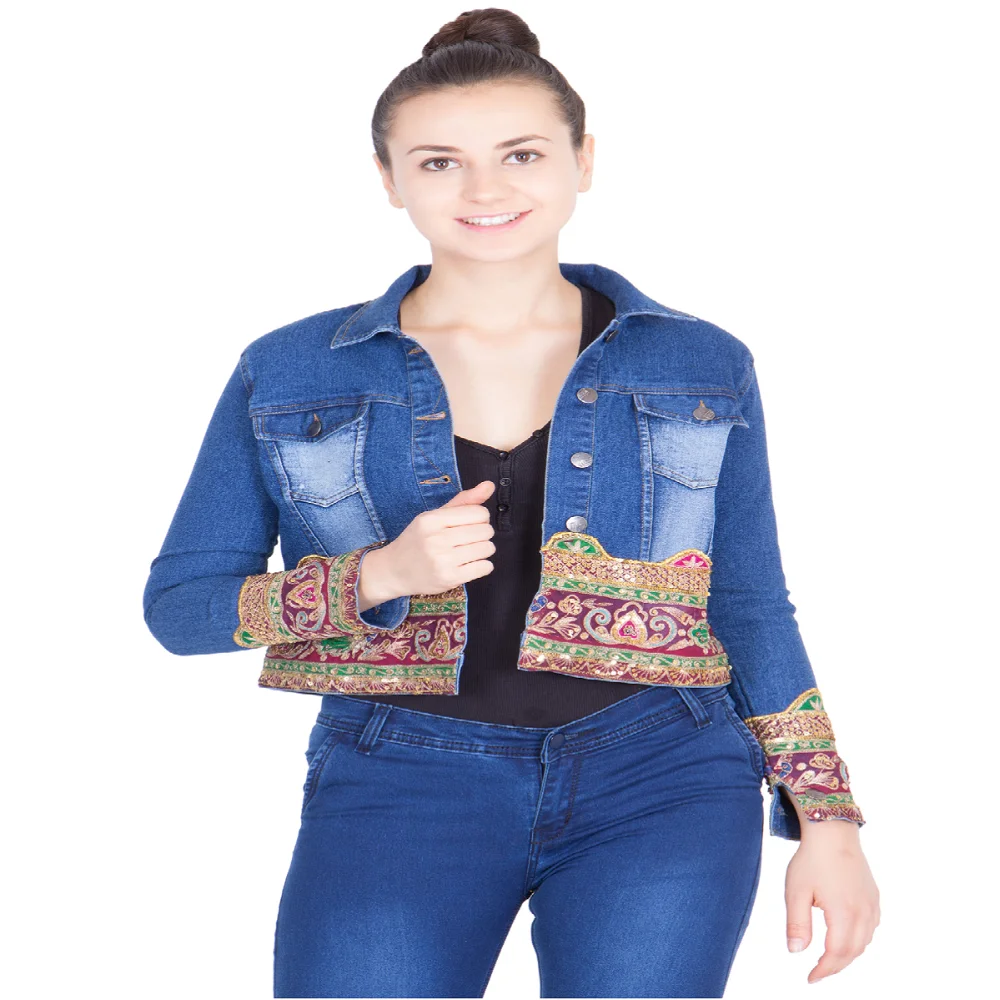 denim jacket with indian embroidery