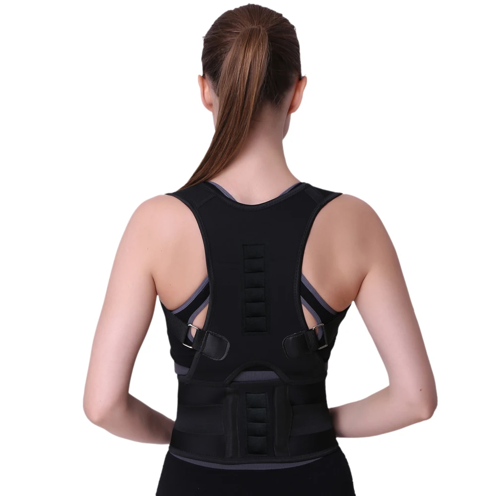 Magnetic posture support corrector body shaper back pain belt brace shoulder