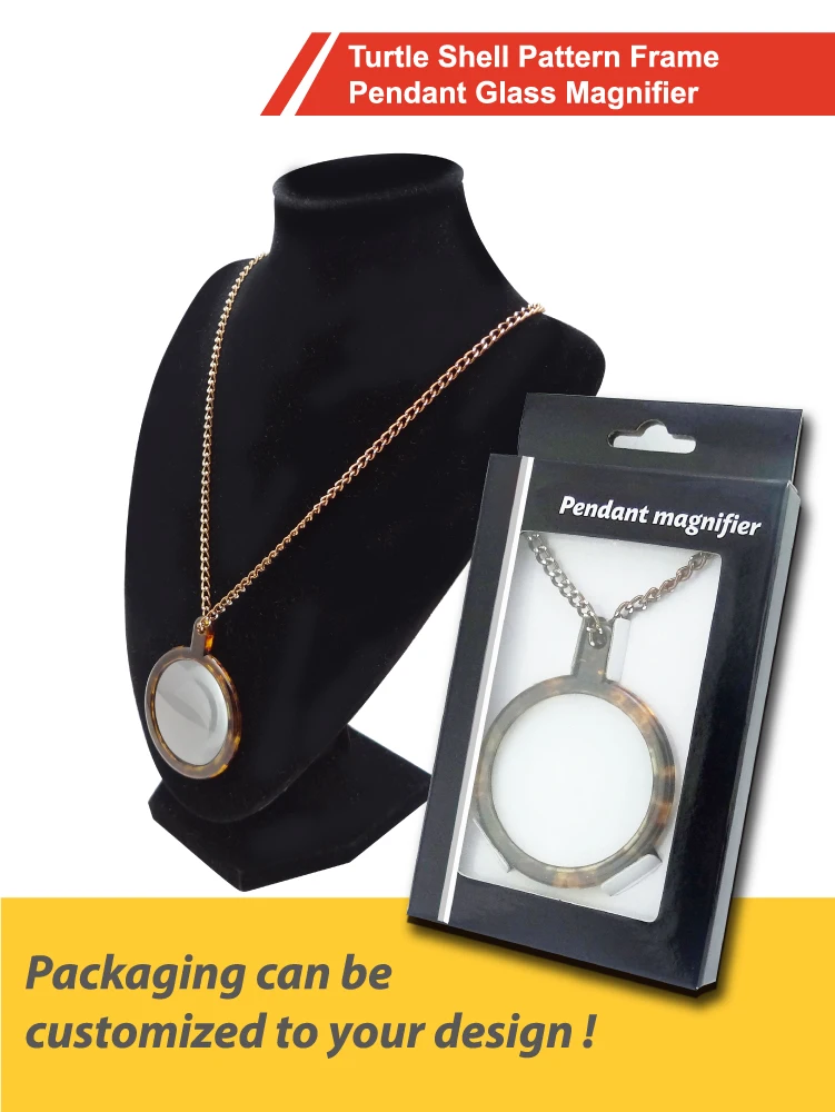 Folding Necklace Magnifier With Amber Turtle Frame Buy Necklace