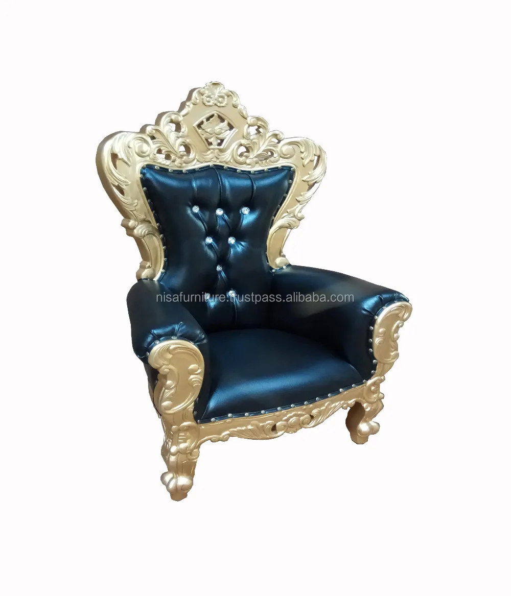 Baby Kids Gold Black King Throne Chair Indonesia Furniture Buy Baby