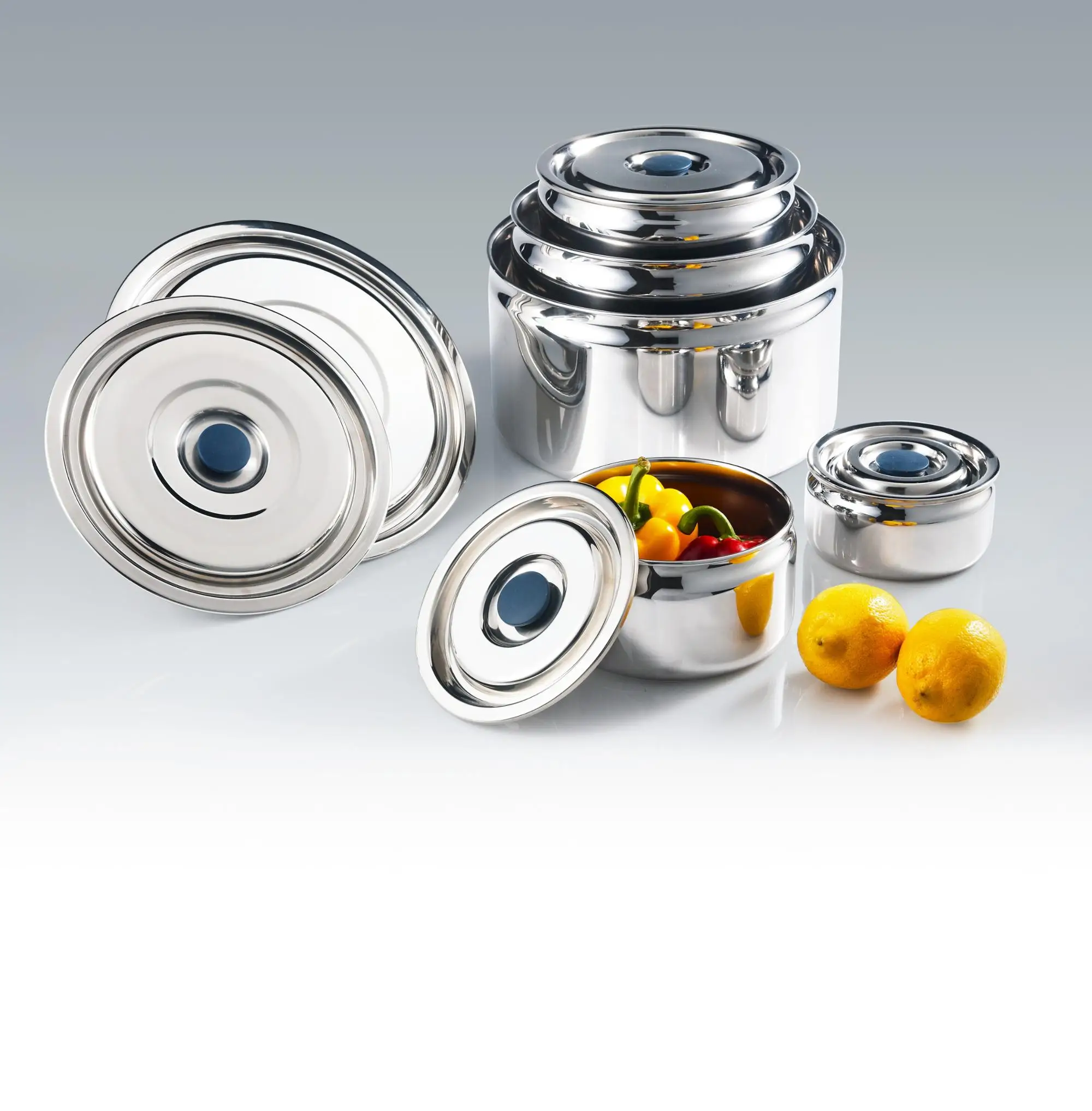 全不锈钢气密食品容器 (圆形) lfbg,rohs, 韩国制造一尘不染的铰链锁