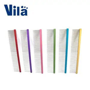 Pet Grooming Aluminum Alloy Handle Stainless Steel Pin Dog Comb