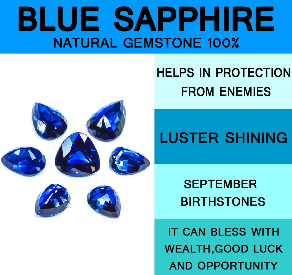 blue sapphire (no heat) pear shape high quality form thailand