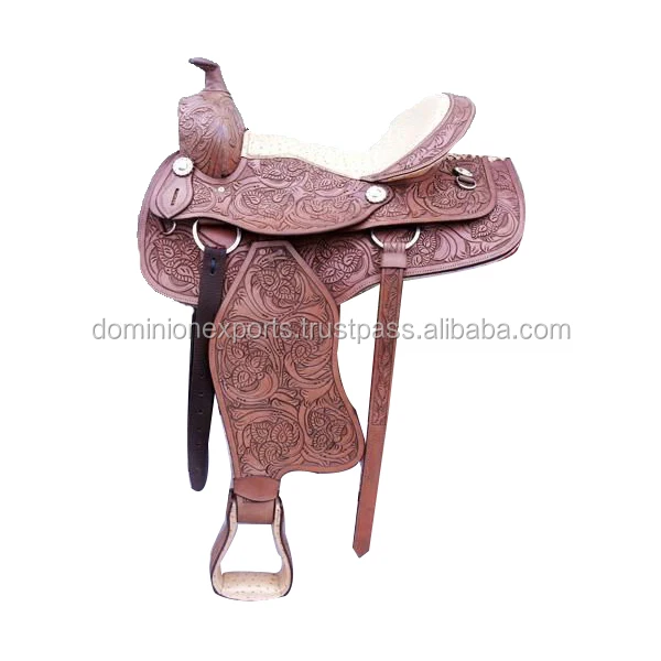 
Hand tooled Western saddle High Quality Well Tooled Designer Genuine Leather Saddle Premium Looking Saddles Sadle Comfortable 
