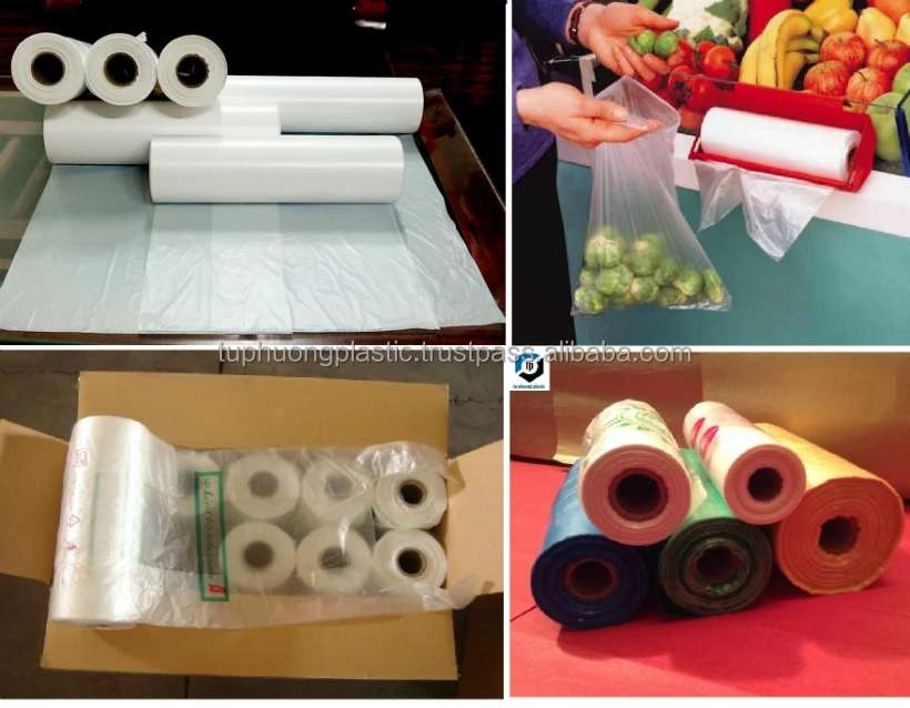 
Plastic bag on roll for food and fruit packing 