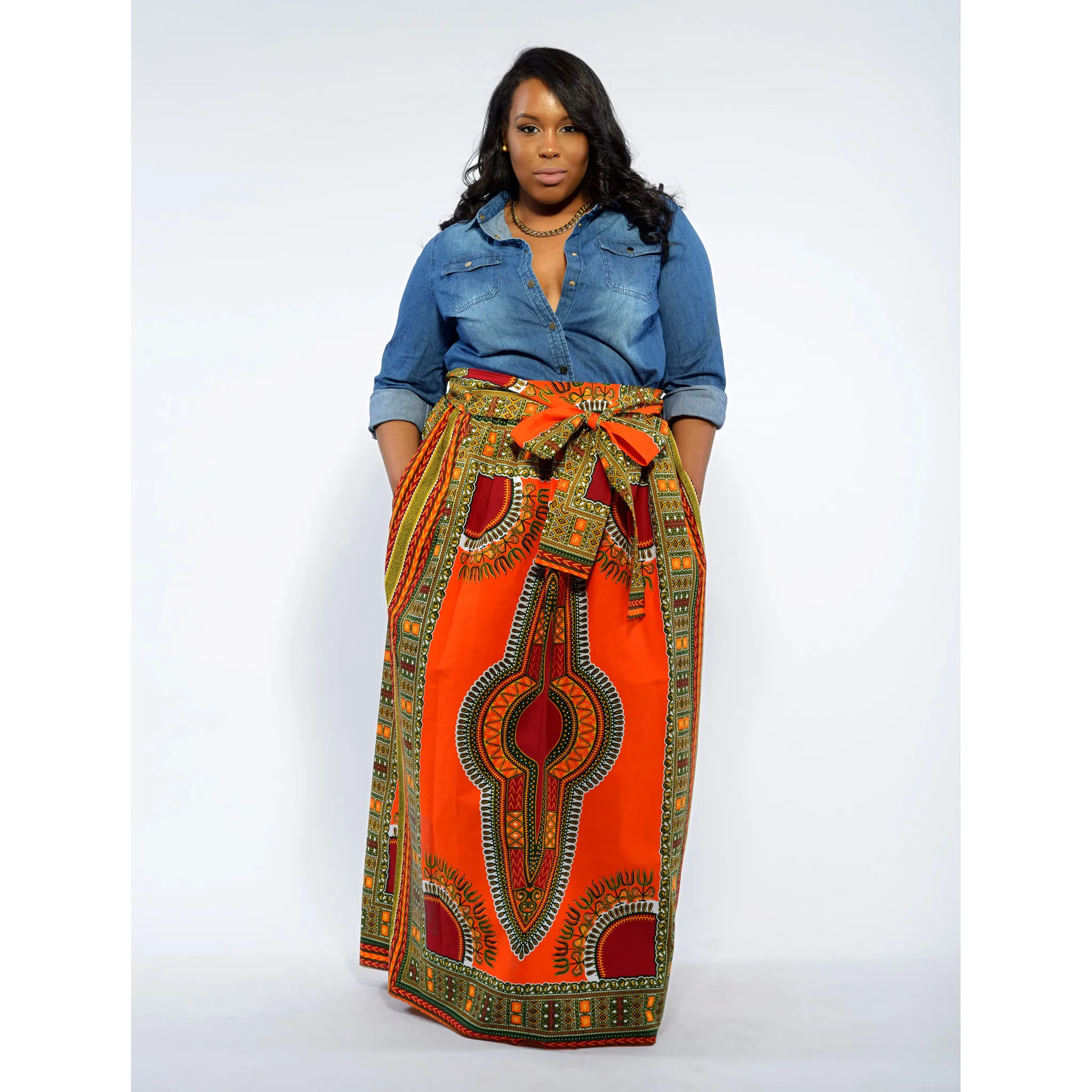 african print skirt plus size