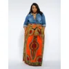 Manufacturer of African dashiki Pattern high waist skirt print fabric for women skirt