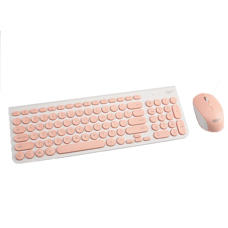 

Ningmei factory wholesale price pink color wireless keyboard and mouse combo